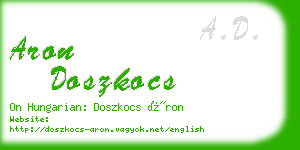 aron doszkocs business card